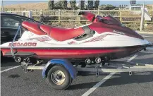 ??  ?? A jet-ski which the gang bought to bring migrants to UK