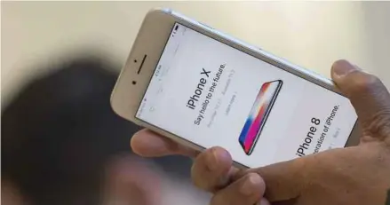  ?? BLOOMBERG PIC ?? Apple Inc says pre-orders of the iPhone X are ‘off the charts’, with delivery times pushed out to five to six weeks.