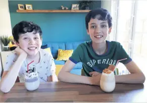  ??  ?? Yummy St Ninians BB lads Tom and Hugh Bruce made deliciious milkshakes