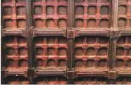  ?? New York Times News Service ?? The wooden supports of the clay-tiled roof. The tiles were made in Mangalore.