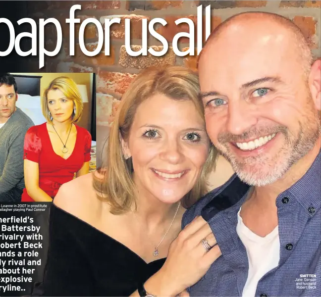  ??  ?? SMITTEN Jane Danson and husband Robert Beck