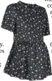  ??  ?? New Look Maternity black ditsy floral peplum top, £14.99
