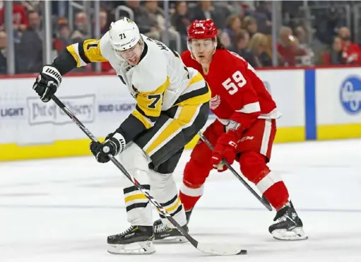  ?? Associated Press ?? “I can still play like a top player,” said Evgeni Malkin, who has 43 points in 5-on-5 situations, surpassing last year’s total of 40 with 16 games remaining in the regular season.