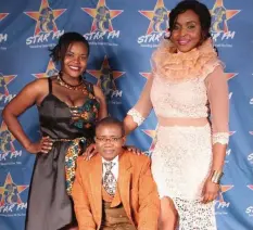  ??  ?? Star FM presenters Linda Muriro, Ishamel Ndlovu and Itayi Mutinhiri donning some of the designs at the event