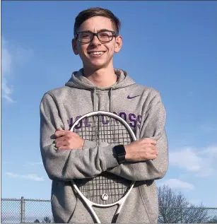  ?? Photo by Ernest A. Brown ?? Tolman senior Jeremy Clark is not only one of the top tennis players in the state, but he’s also one of the school’s top students. He will play tennis at Holy Cross in the fall.