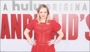  ?? Willy Sanjuan / Associated Press ?? Elisabeth Moss and her series “The Handmaid’s Tale” returns April 28 for a fourth season on Hulu.