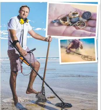  ?? Picture: Jerad Williams ?? Diver Beau Da Pra is expanding his recovery business; and his finds (inset).