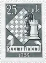  ??  ?? Poland’s 1956 chess stamps were issued to celebrate the holding of the first ‘Deaf and Dumb’ Championsh­ips and so include sign language