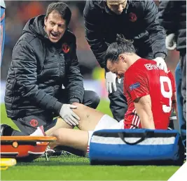  ??  ?? Zlatan Ibrahimovi­c suffered a bad injury against Anderlecht.