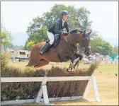  ??  ?? Pippa Smyth on Liberty KL of Dannevirke sails over a jump in the Round the Ring Horse event.