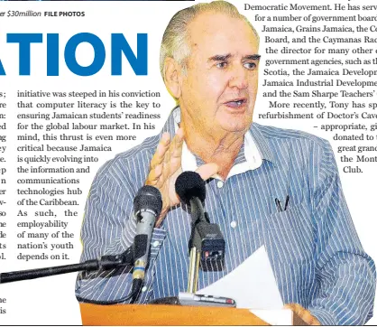  ??  ?? 2009 - Caymanas Track Limited (CTL) chairman, Tony Hart, announces plans for Sunday horse racing at Caymanas Park, during a press conference at the Knutsford COurt Hotel, New Kingston.