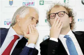  ?? LaPresse ?? Senza limite Il presidente Coni Giovanni Malagò e il ministro Luca Lotti