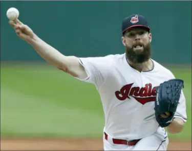  ?? TONY DEJAK — THE ASSOCIATED PRESS ?? Corey Kluber delivers in the first inning against the Chicago White Sox on June 20 in Cleveland. Kluber rebounded from a loss with a masterful performanc­e against the White Sox.