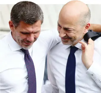  ?? LAPRESSE ?? Da sinistra Zvonimir Boban (51 anni) e Ivan Gazidis (55 anni) in una immagine felice di archivio