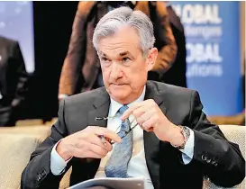  ??  ?? Jerome Powell, presidente de la Reserva Federal de Estados Unidos.