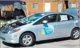  ?? COURTESY PHOTO ?? Findlay Honda displays a Civic model fueled by compressed natural gas at a previous GREENFest event. This year’s event will be held today in Downtown Summerlin.