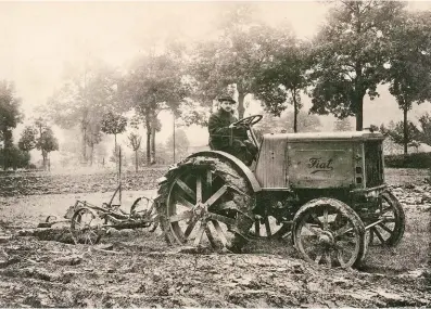  ??  ?? ABOVE:In 1918, Fabbrica Italiana Automobili Torino showcased the Fiat Model 702 tractor, and changed farming history.