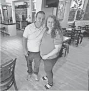  ?? JUNG/TELEGRAM & GAZETTE ALLAN ?? Callo Imperial Bistro (site of former Mac's Diner) owner Erion Callo and his wife, Esmeralda.