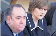  ?? ?? Alex Salmond and Nicola Sturgeon, who would replace him as first minister and then preside over an administra­tion against which he brought legal proceeding­s.