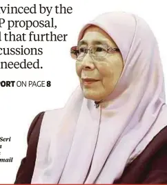  ??  ?? Datuk Seri Dr Wan Azizah Wan Ismail