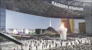  ?? MANICA ARCHITECTU­RE ?? An artist’s illustrati­on of a football stadium in Las Vegas that would become the new home of the relocated Oakland Raiders franchise.