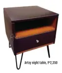  ??  ?? Artsy night table, R2,350