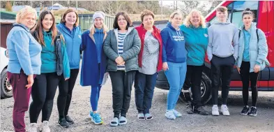  ?? ?? Soul to soles Ukrainian house mothers show off the footwear provided by Ruby Ruby Shoes in Dunblane