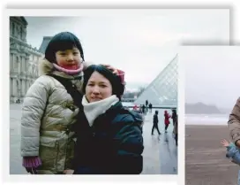  ?? ?? Zhang Jiong’s wife and elder daughter in France during a family trip to celebrate their 10th anniversar­y of marriage in 2014