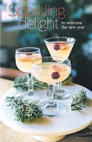  ?? PHOTOS COURTESY MARIANNE SUNDQUIST ?? This forest punch for New Year’s Eve can be made with or without sparkling wine.
