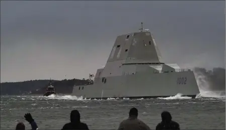  ?? ROBERT F. BUKATY — THE ASSOCIATED PRESS ?? The USS Lyndon B. Johnson is one of the troubled Zumwalt-class destroyers, whose design flaws and rushed approach the Navy vows it won't repeat.