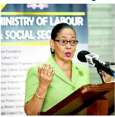  ?? GLADSTONE TAYLOR/MULTIMEDIA PHOTO EDITOR ?? Minister of Labour and Social Security Shahine Robinson.