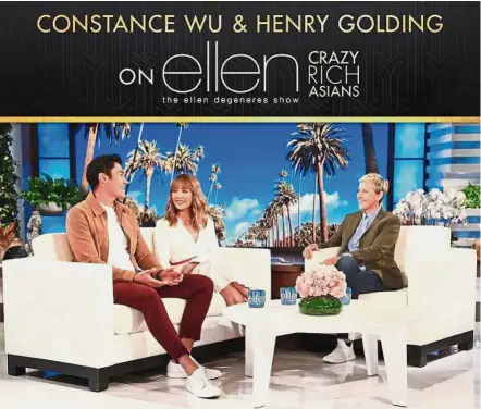  ??  ?? Making history: Golding and Wu appearing as guests on ‘ The Ellen DeGeneres Show’.