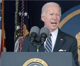  ?? Manuel Balce Ceneta/Associated Press ?? President Joe Biden’s job approval will likely affect the midterm elections.