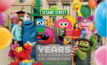  ??  ?? Celebrate the 50th anniversar­y of iconic and beloved children’s show Sesame Street at Universal Studios from now till April 28.