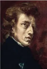  ??  ?? An imaginatio­n in freefall: Frédéric Chopin portrayed by Delacroix (1838)