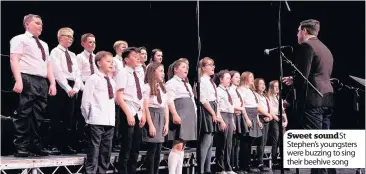  ??  ?? Sweet sound St Stephen’s youngsters were buzzing to sing their beehive song