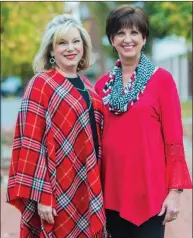  ?? WILLIAM HARVEY/RIVER VALLEY & OZARK EDITION ?? Amy Reed, left, director for developmen­t at Central Baptist College in Conway, and Pam Sims, personal enrollment officer, stand together on campus. They are co-chairwomen of the 16th annual Dazzle Daze, the Conway Regional Women’s Council’s annual...