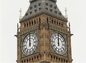  ??  ?? Majestic timekeeper: Big Ben is believed to be named after its maker, one Sir Benjamin Hall, who might even have been pleased with a stopped Big Ben as it would still be correct at least twice a day. — Reuters