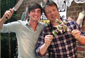  ??  ?? Net gains: Donal Skehan and Jamie Oliver on the FoodTube internet channel