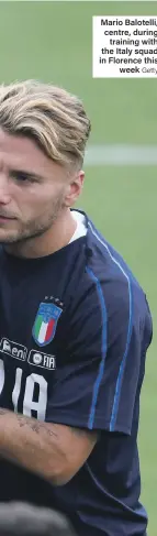  ?? Getty ?? Mario Balotelli, centre, during training with the Italy squad in Florence this week