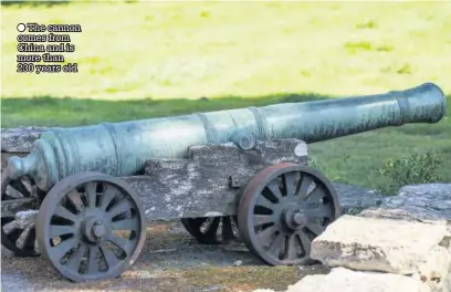  ??  ?? The cannon comes from China and is more than 230 years old