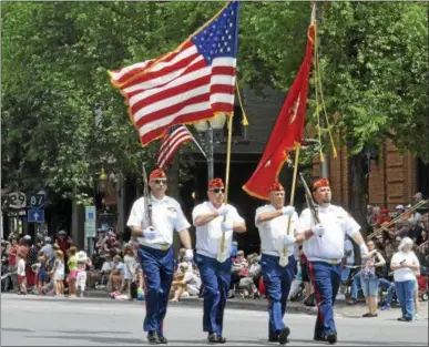  ?? JOSEPH PHELAN — JPHELAN@DIGITALFIR­STMEDIA.COM ?? The 51st Saratoga-Wilton Elks Lodge No. 161 Flag Day Parade took place on Broadway in Saratoga Springs on Saturday.