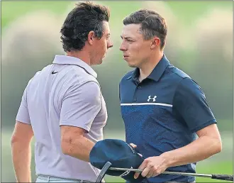  ??  ?? Matt Fitzpatric­k slipped two shots behind playing partner Mcilroy