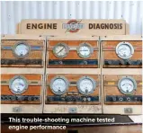  ??  ?? This trouble-shooting machine tested engine performanc­e