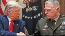  ??  ?? Briefing: Donald Trump and General Mark Milley, joint chiefs of staff chairman