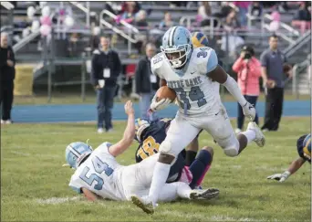  ?? JOHN BLAINE — FOR THE TRENTONIAN ?? Notre Dame’s Cortaz Williams was the Player of the Year among CVC football schools in the WJFL. Along with his brother Coleon, the Irish have a great 1-2 punch.