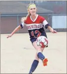  ?? ♦ Scott Herpst, file ?? Emilee Freeman and the Heritage Lady Generals picked up a win over Saddle Ridge last Monday to move to 5-0 in NGAC action this season.