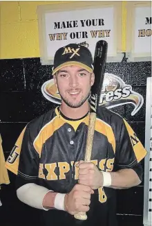  ?? SPECIAL TO THE ST. CATHARINES STANDARD ?? Fans of the Western Major Baseball League's Moose Jay Miller Express selected Niagara Falls native Eric Marriott as their favourite player.