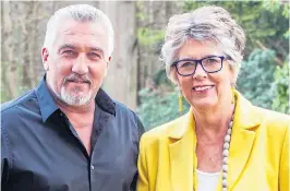  ??  ?? Elated...Great British Bake Off judges Paul Hollywood and Prue Leith