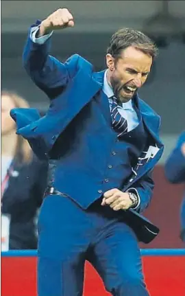  ?? EDDIE KEOGH / REUTERS ?? Gareth Southgate celebra el primer gol de Inglaterra ante Malta